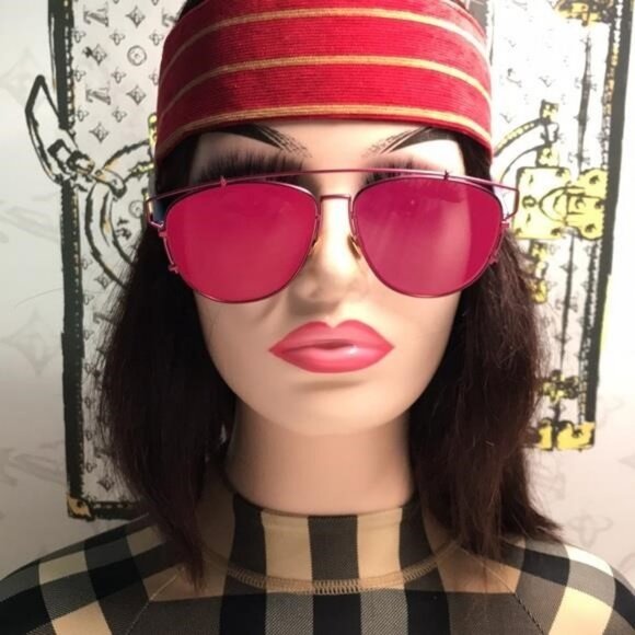 New Authentic DIOR Technologic TTVH 57mm Unisex Sunglasses – Matte Red & Blue - Picture 1 of 15